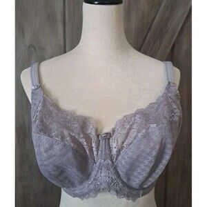 Panache Bra Envy 7285 34H Full Cup Underwire Lace Gray / Lilac ? Coquette